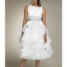 A-line Scoop Tea-Length Organza Flower Girl Dress NEW style(FGD0122)