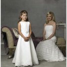 A-line Bateau Floor Length Satin Flower girls Dress NEW style(FGD0076)