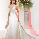 A-line/Princess Halter Top Chapel Train Satin wedding dress (WDA33) for brides new style