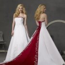 A-line/Princess Strapless Cathedal Train Satin wedding dress (WD23) for brides new style