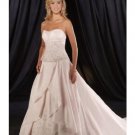 A-Line/Princess Strapless Cathedral Train Satin wedding dress (WD1325) for brides new style