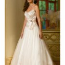 A-Line Princess Spaghetti Chapel Train Organza wedding dress (WS2006) for brides new style