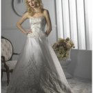 A-Line/Princess Strapless Cathedral Train Satin wedding dress for brides (WDS1176)