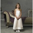 A-line Spaghetti Straps Tea-length Satin Flower girls Dress 2010 style(FGD0073)