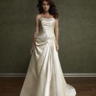 A-Line/Princess Strapless Chapel Train Satin wedding dress(WEDS0008) for brides new style