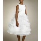 A-line Bateau Tea-Length Organza Flower Girl Dress 2010 style(FGD0123)