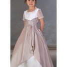 A-Line Round-neck Floor- Length Satin Flower girls Dress NEW Style(FGD0016)