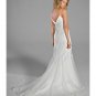 A-Line/Princess V-neck chapel train Soft Satin Tulle wedding dress(WEDS0014) for brides new style