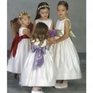A-line Round-neck Tea-Length Satin Flower Girl Dress NEW style(FGD0126)