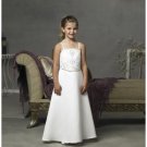 A-line Spaghetti straps Floor-length Satin Flower girls Dress NEW style(FGD0078)