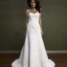 A-Line/Princess Sweetheart Chapel Train Satin Lace wedding dress(WEDS0006) for brides new style