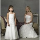A-line/Princess Spagetti Straps Floor Length Satin Flowergirl Dresses NEW style(FGD0081)