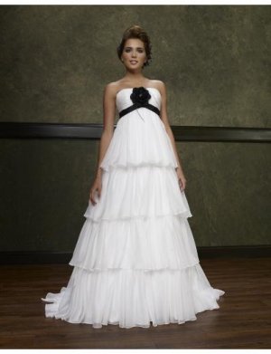 Empire Strapless Chapel Train Chiffon wedding dress(WEDS0004)  for brides new style