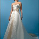 A-Line/Princess Strapless Cathedral Train Satin wedding dress (WS0011) for brides new style