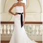A-Line/Princes Strapless Chapel train satin wedding dress(SEW0036) for brides new style
