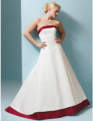 A-Line/Princess Strapless Chapel Train Satin wedding dress for brides new style(SEW0008)