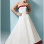 A-Line/Princess Strapless Chapel Train Satin wedding dress for brides new style(SEW0008)