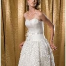A line Straps Satin Knee-Length Wedding Dress W100201 for brides new style