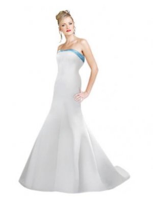 A-Line/Princess Strapless Chapel Train Satin wedding dress (SEW0038) for brides new style
