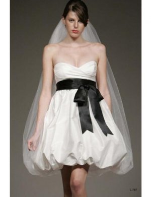 A-Line/Princess Strapless Knee-length Taffeta wedding dress (SEW0027) for brides new style