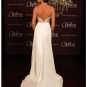 A-Line/Princess Spaghetti Straps Chapel Train Satin wedding dress (SEW0021) for brides new style