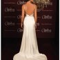 A-Line/Princess Spaghetti Straps Chapel Train Satin wedding dress (SEW0022) for brides new style