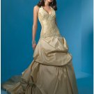A-Line/Princess Halter top Chapel Train Taffeta wedding dress (WS0017) for brides new style