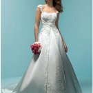 A-Line/Princess Square Chapel Train Satin wedding dress (WS0040) for brides new style
