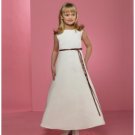 A-line jewel Tea-length Satin Flower girls Dress new style(FGD0051)