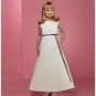 A-line jewel Tea-length Satin Flower girls Dress new style(FGD0051)