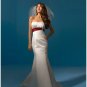 A-Line/Princess Strapless Chapel Train Satin wedding dress (WS0026) for brides new style
