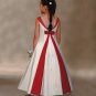 A-Line V-neck Tea-length Satin Flower girls dress 2010 Style(FGD0002)