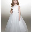 A-line Bateau Knee-Length Organza Flower Girl Dress 2010 style(FGD0090)