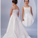 A-line Scoop Chapel Train Satin Flower girls Dress NEW style(FGD0045)