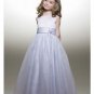 A-line Round-neck Tea-Length Satin Flower Girl Dress 2010 style(FGD0085)