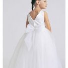 A-line Bateau Tea-length Organza Flower girls Dress 2010 style(FGD0041)
