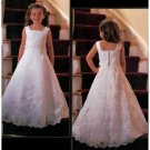 A-line Square Brush Train Satin Flower girls Dress 2010 style(FGD0042)