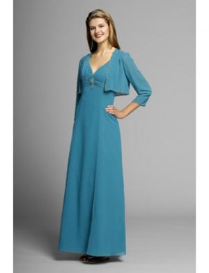 A-Line V-neck Floor- Length Chiffon Mother of the Bride Dresses new Style(MWYN025)