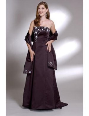 A-Line Strapless Floor- Length Satin Mother of the Bride Dresses new Style(MWYN105)