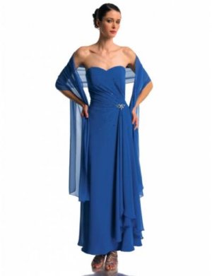 A-Line Strapless Floor Length Chiffon Mother of the Bride Dresses(MBD0097)