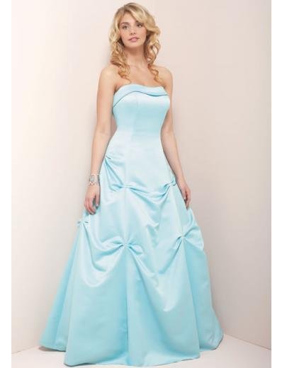 A-Line/Princess Strapless Chapel train Satin Bridesmaid Dress for brides new Style(BD0355)