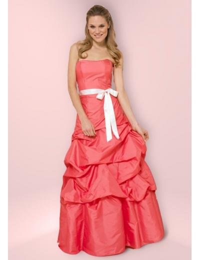 A-Line/Princess Strapless Chapel Train Taffeta Bridesmaid Dress for brides new Style(BD0353)