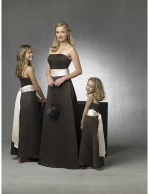 A-Line/Princess Strapless Floor Length Satin Bridesmaid Dresses for brides new style(BD0276)