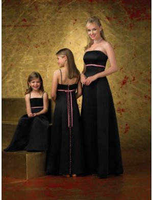A-Line/Princess Strapless Floor-Length Satin Bridesmaid dress for brides new Style(BD0253)