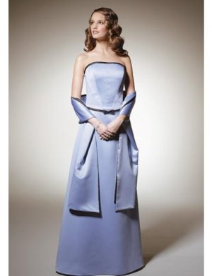 A-Line/Princess Strapless Floor-Length Satin Bridesmaid dress for brides new Style(BD0306)