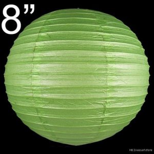 5 pcs 8'' Apple Green Paper Lantern Lamp Birthday Holiday Wedding Party Supplies Gift