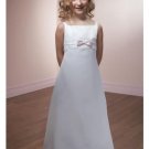 A-line Square Knee-Length Satin Flower Girl Dress 2010 style(FGD0096)