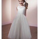 A-line Round-neck Knee-Length Organza Flower Girl Dress 2010 style(FGD0097)