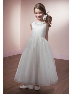 A-line Round-neck Knee-Length Organza Flower Girl Dress 2010 style(FGD0097)