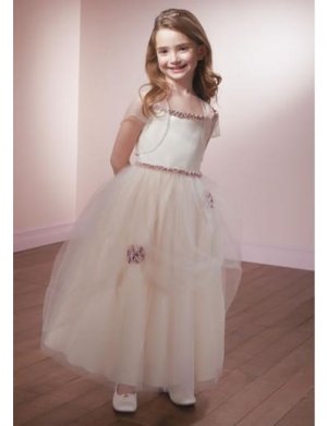 A-line Square Knee-Length Organza Flower Girl Dress 2010 style(FGD0100)